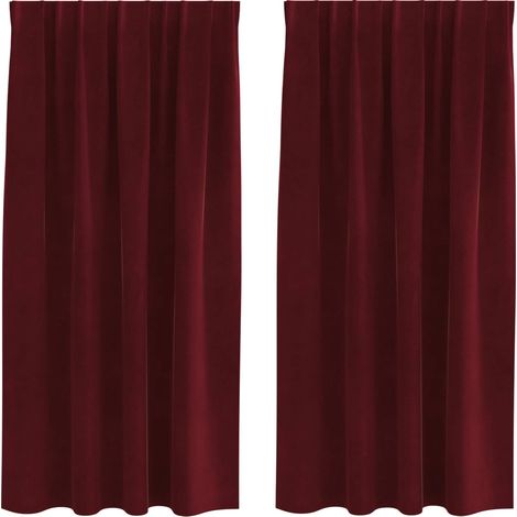Rideaux occultants 2 pcs Bordeaux 140 x 175 cm Velours (1/5)