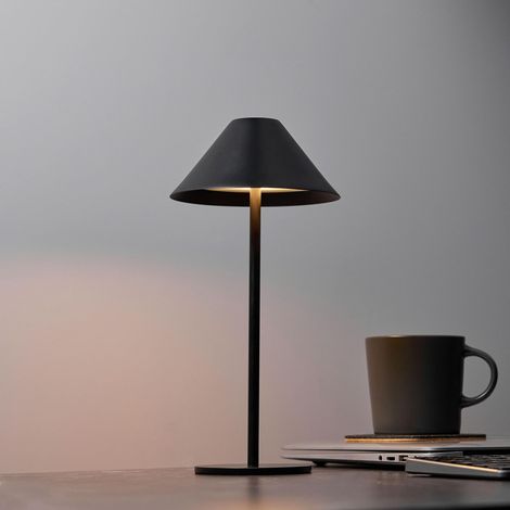 Lampe de table rechargeable étanche, LED à intensité variable pour chambre et extérieur [JUN]noir (1/5)
