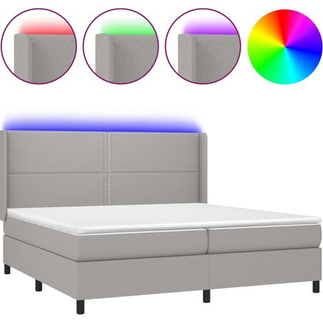 Maison Exclusive - Sommier à lattes de lit matelas LED Gris clair 200x200 cm Tissu (1/5)