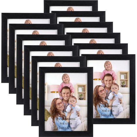 Bilderrahmen Set 15x20 cm Schwarz Fotorahmen 20x15cm Wand Tisch Wohnzimmer Büro (1/5)