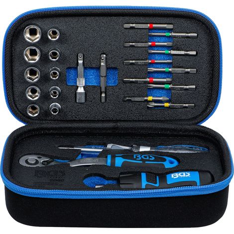 BGS TECHNIC Set de douilles, 2098, 1/4", 26 pièces