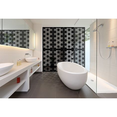 RADIANT - Panneau ajouré en PVC - Brise-soleil - Dimension : 50x150 cm - Couleur : noir