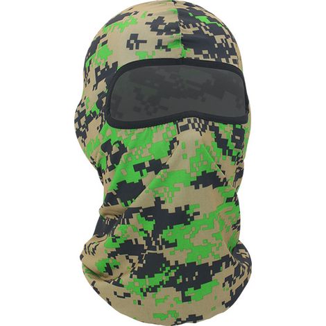 Masque facial en deux pièces, masque facial multifonctionnel bonnet de ski par temps froid masque de ski de moto (vert armée numérique)-2340cm
