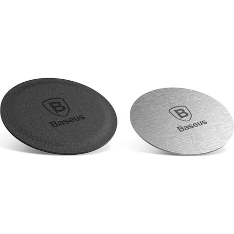 Plaques métalliques autocollantes pour supports de téléphone magnétiques, argentées (1/5)