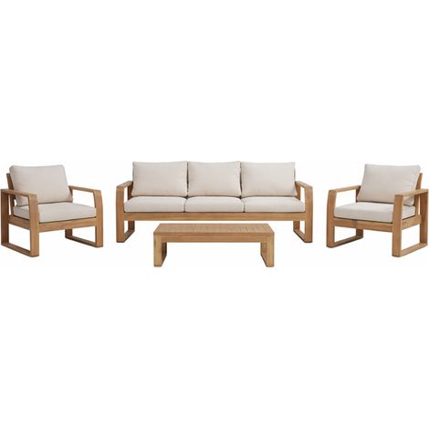 Muebles de jardín de 5 plazas en madera de acacia SURIN