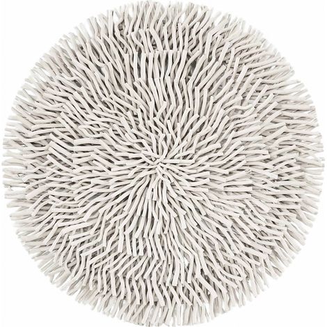 panneau mural décoratif cercles en bois de morera blanc - blanc bois naturel (1/3)