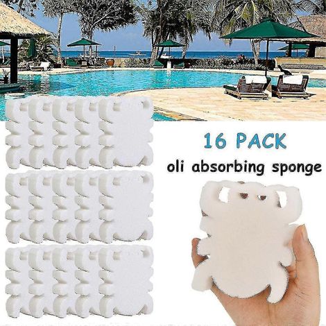 Lot de 16 éponges de spa réutilisables, absorbantes et résistantes, blanches, pour le nettoyage. Accessoire de spa Jiu. (1/5)