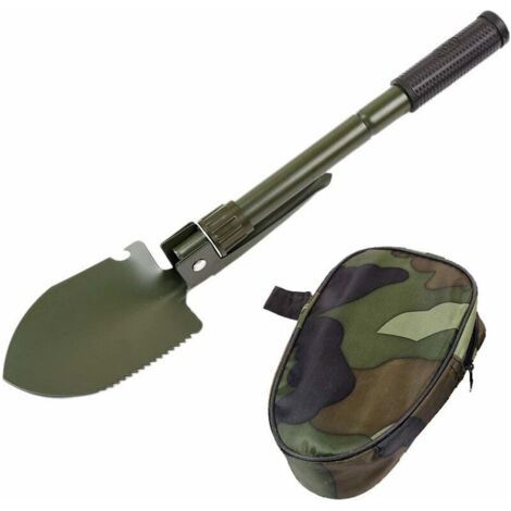 Pair Pelle de secours multifonctionnelle pliable et flexible, pelle pliante, pelle d'urgence (bras vert (version boussole)) (1/5)