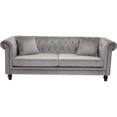 Velvet canapé 3 places en velours gris clair.