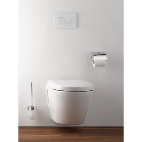 Cuvette pour WC suspendu sans rebord blanc – Dimensions 340 x 530 x 380 mm – Céramique avec revêtement CeFiONtect – Technologie Tornado Flush – Toto