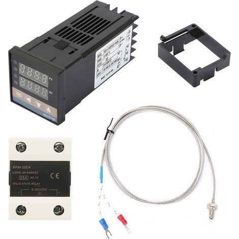 Thermostat Digital PID avec REX‑C100 + Thermocouple K 1m + Relais SSR 25A (1/5)