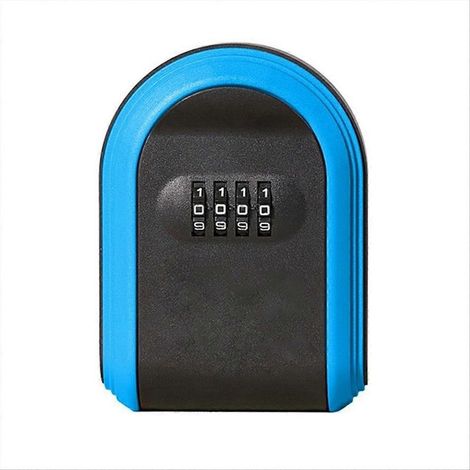 Coffre-fort à clés étanche à combinaison 4 chiffres, noir et bleu (1/5)