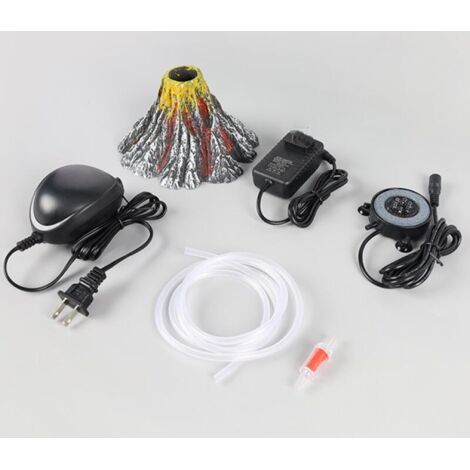 Kit de décoration pour aquarium Volcan, multicolore avec lumière LED, pierre à air, accessoires pour aquarium, décoration d'aquarium (1/5)