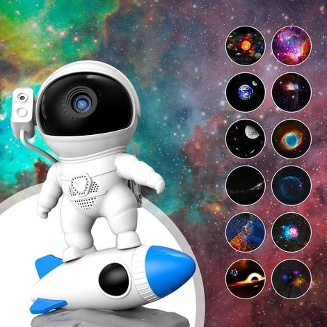 Astronautenprojektor, Sternenhimmelprojektor mit Nachtlicht, Planetariumsprojektor, Galaxy Nova-Projektor, Astronautenprojektor für Kinder und Erwachsene (Rakete)