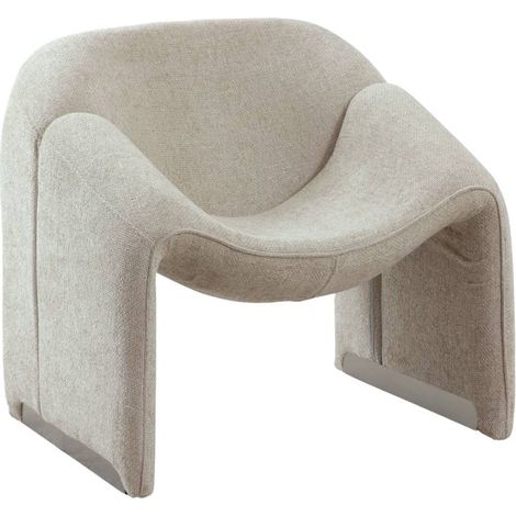 Fauteuil confort en tissu écru Théa (1/5)