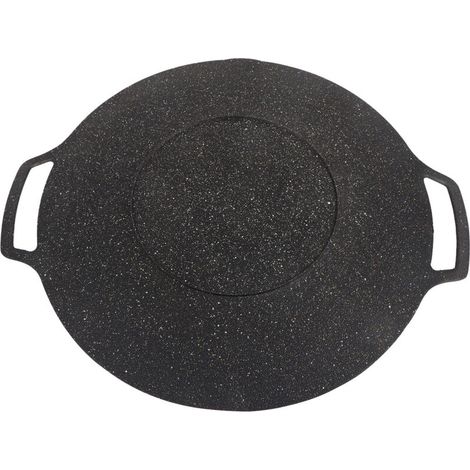 Plancha circular antiadherente para barbacoa coreana – 36 cm, ideal para uso en interiores y exteriores, revestimiento duradero.