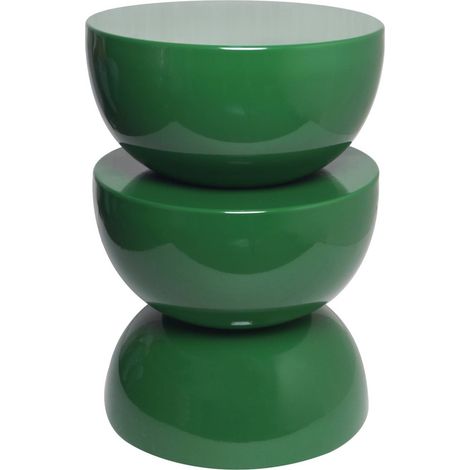 Coffee table, side table, bedside table, metal with glossy finish Dark Green 32x32x46.5 cm - Coumba