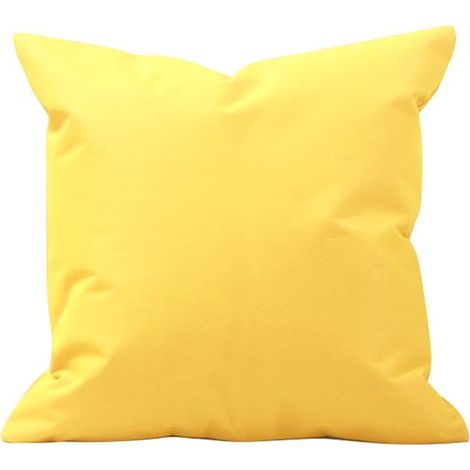 Set mit 2 wasserdichten, dekorativen Outdoor-Kissenbezügen im Landhausstil, einfarbig, geeignet für Terrasse, Zelt und Sofa, 45 x 45 cm, gelb (1/5)