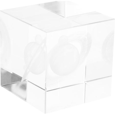 Decorative Multi-Purpose Crystal Cubic Ornament with Engraved Planet Design, for Office or TV Stand, Creative Style and Crystal Material (1/5)