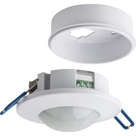 Détecteur de Mouvement Intérieur pour Éclairage LED, Capteur Infrarouge Programmable 360° 8m, Installation Plafond Encastré ou Sailli, Max 1200W/600W