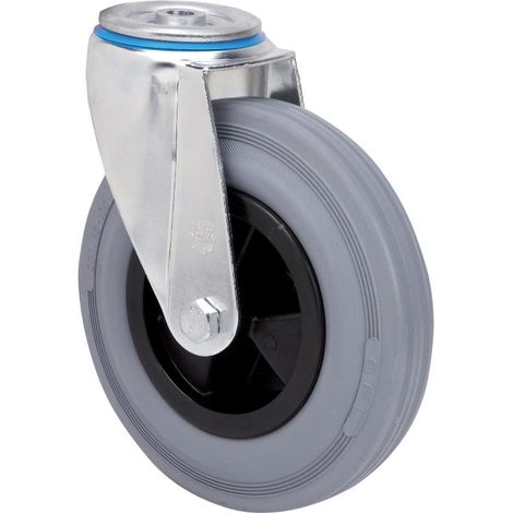 rueda giratora agujero m12 20zv160-psn poliamix-goma gris eje liso (1/2)
