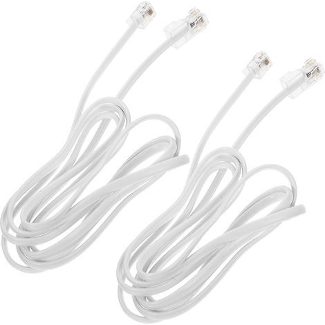 Lot de 2 adaptateurs RJ11 vers RJ45 (cordon téléphonique vers Ethernet)-170.00X1.20X0.80CM-White (1/2)