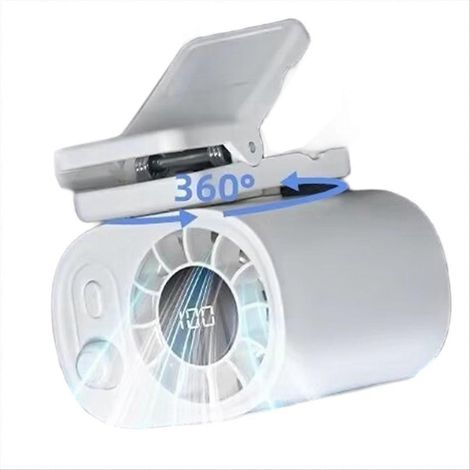 Tragbarer 1800-mAh-Ventilator mit Gürtelclip, 100 Geschwindigkeitsstufen und freihändiger Nackenfunktion, ideal für den Einsatz im Freien. (1/5)