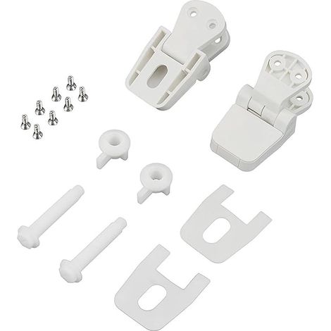 2 Pièces Remplacement de Charnière de Siège de Toilette en Plastique Blanc, WC Siège Charnière avec Vis, pour Couvercle Supérieur (1/5)