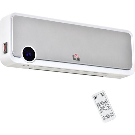 Chauffage mural avec ventilateur, 2000 W, avec télécommande, 3 modes de fonctionnement, affichage LED, minuterie 12 heures (1/5)