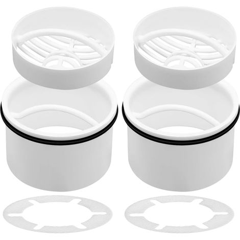 Set of 2 shower hair catcher with plunger tube, hair filter shower compatible with 6960 6961 6962 6963, anti hair shower grille for shower siphon and odour control. (1/5)