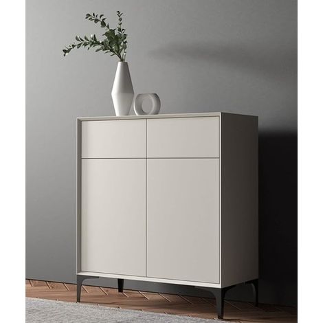 Lot de 4 pieds de meuble en métal noir de 10 cm – pour armoires, canapés, tables basses (1/4)