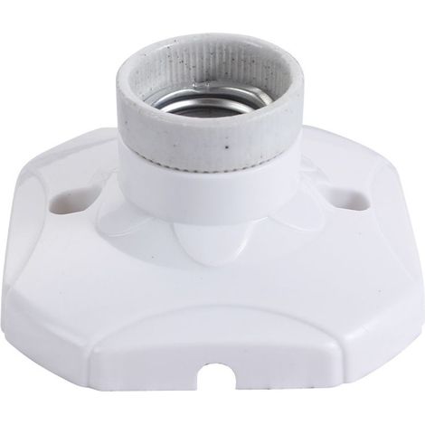 Plafonnier/Douille de plafond, plastique, porcelaine, blanc, E27 max. 60W, 9 x 9cm, 10 pcs. (1/5)