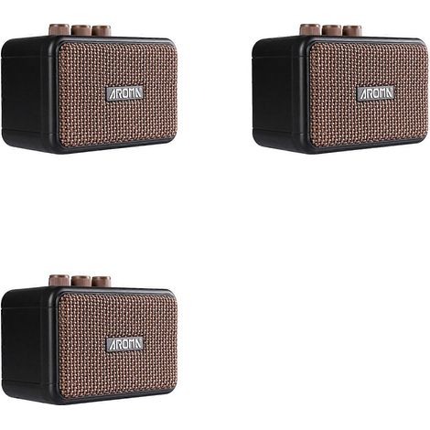 3X Aroma AG-04 Mini Amplificateur de Guitare Électrique 5W, Enceinte Bluetooth Portable pour Guitare Électrique, Ampli Rétro Rechargeable (1/5)