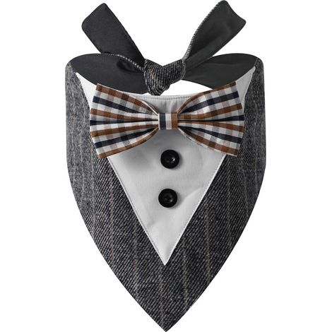 1 bandana pour chien, smoking élégant avec nœud papillon, coton doux, taille L, pour mariage et occasions spéciales (1/5)