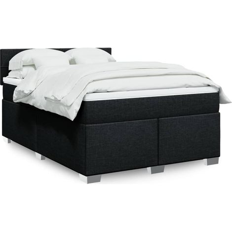 Boxspringbett mit Matratze Schwarz 160x200 cm Stoff