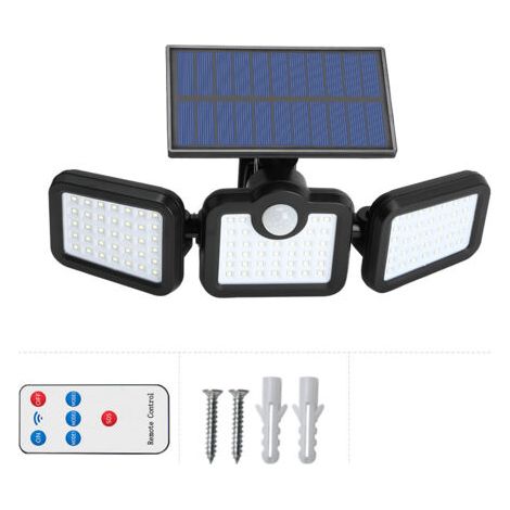 Lampe solaire d'extérieur,3000LM lampe d'extérieur à détecteur de mouvement,IP65 lampe solaire de sécurité étanche pour le garage, le patio et la terrasse (1/5)