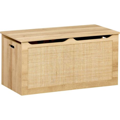 sweeek - Rattan-Spielzeugtruhe, Klappdeckel, seitliche Griffe (1/5)