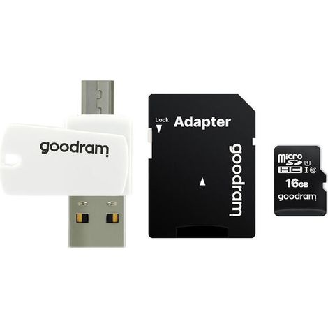 Tarjeta de memoria microSDHC GOODRAM M1A4 UHS-I de 16 GB + Adaptador (1/4)