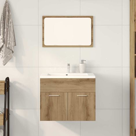vidaXL 2 Piece Bathroom Furniture Set Artisan Oak Engineered Wood (1/5)
