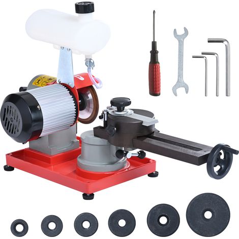 VEVOR Affuteuse de Lame de Scie Circulaire 370 W Affuteuse deAngle Rotative de Lames Reservoir deEau 6 Centrages de Scie Meule 125 mm Affutage par Injection Eau pour Lames de Scie a Pointe en Carbure