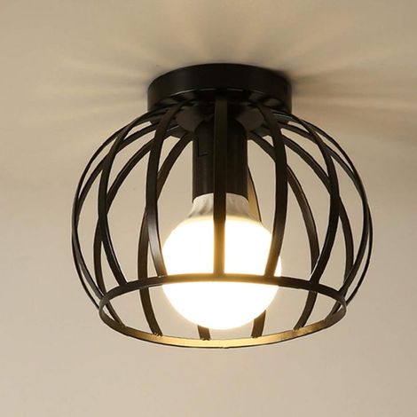 Vintage industrial metal watermelon cage ceiling light, retro loft office cafe ceiling light, decorative lighting (1/4)