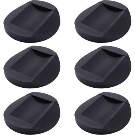 Lot de 6 patins antidérapants en caoutchouc pour meubles, coussins pour pieds de chaise, tous sols, roulettes pour meubles, noir (1/5)
