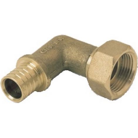Rehau 137773 - Raccord à écrou prisonnier 90° femelle 20x1,9-G3/4 en laiton