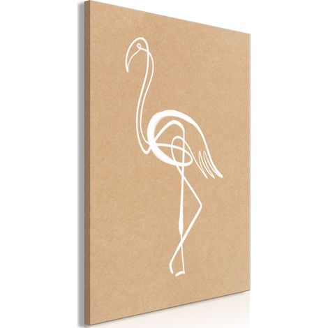Tableau toile de décoration murale impression premium en 1 partie sur châssis en bois motif Flamant Blanc 60x90 cm 110014680 (1/3)