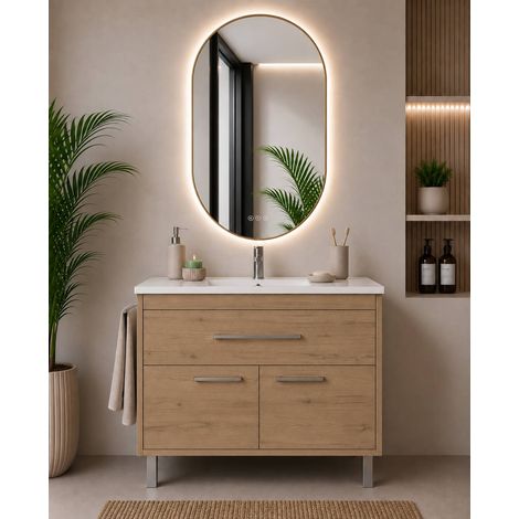 Meuble de salle de bain avec vasque ORIGENBATH BAHIA sans miroir 90x40 cm estepa