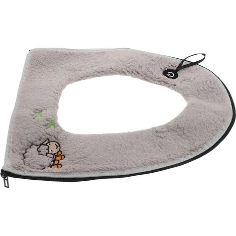 Housse de siège toilette réutilisable avec fermeture éclair , en peluche épaisse et poignée , adapté (1/5)