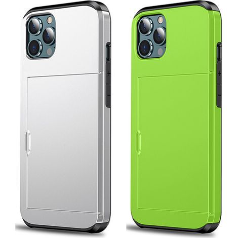 Étui pour iPhone 13 Pro, doté d'une poche coulissante cachée avec emplacement pour carte de crédit, d'un boîtier en polycarbonate résistant aux rayures pour une durabilité élégante et d'un écran en ve (1/2)