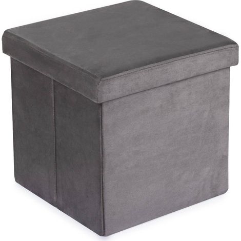 Pouf aus grauem Samt 600x300x240