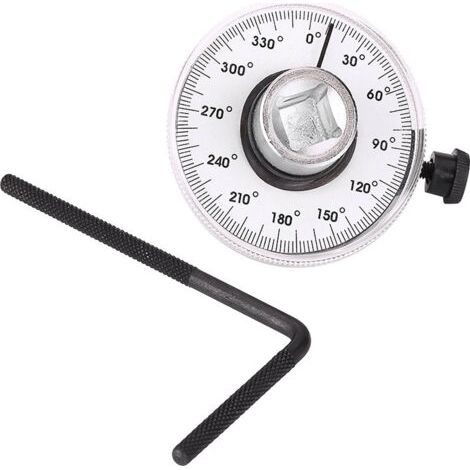 Jauge de Serrage, Jauge d'Angle de Torsion, Angulaire Couples 360 °Ajustable 1/2 Po Jauge Couples avec Entraînement Par Clé, Outil Mesure Voiture de Jauge Angle Couples (1/5)