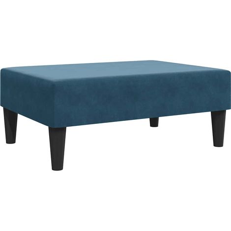 Repose-pied bleu 77x55x31 cm velours (1/5)